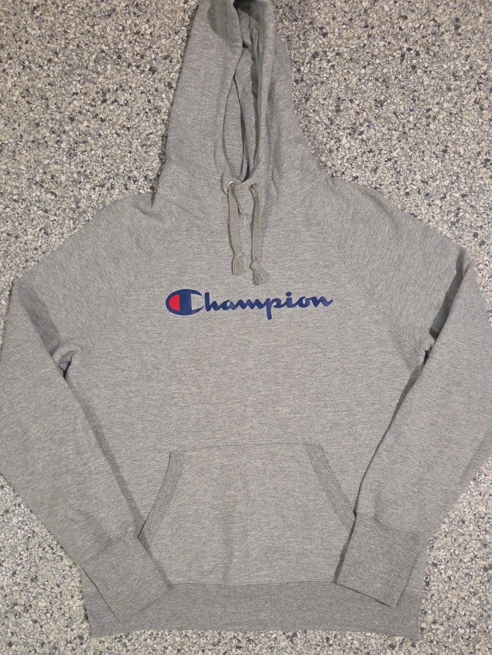 Classic Gray Champion Hooded Sweatshirt Size Small